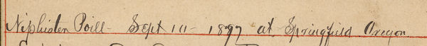 Death of a child in old family bible